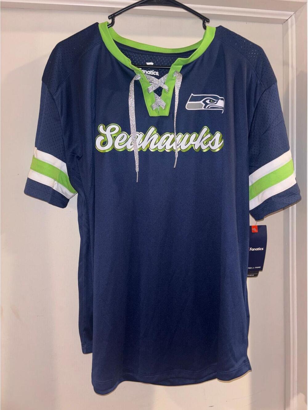 Fanatics Seattle Seahawks Russell Wilson #3 Women’s Lace-Up Jersey  Size 2XL NWT